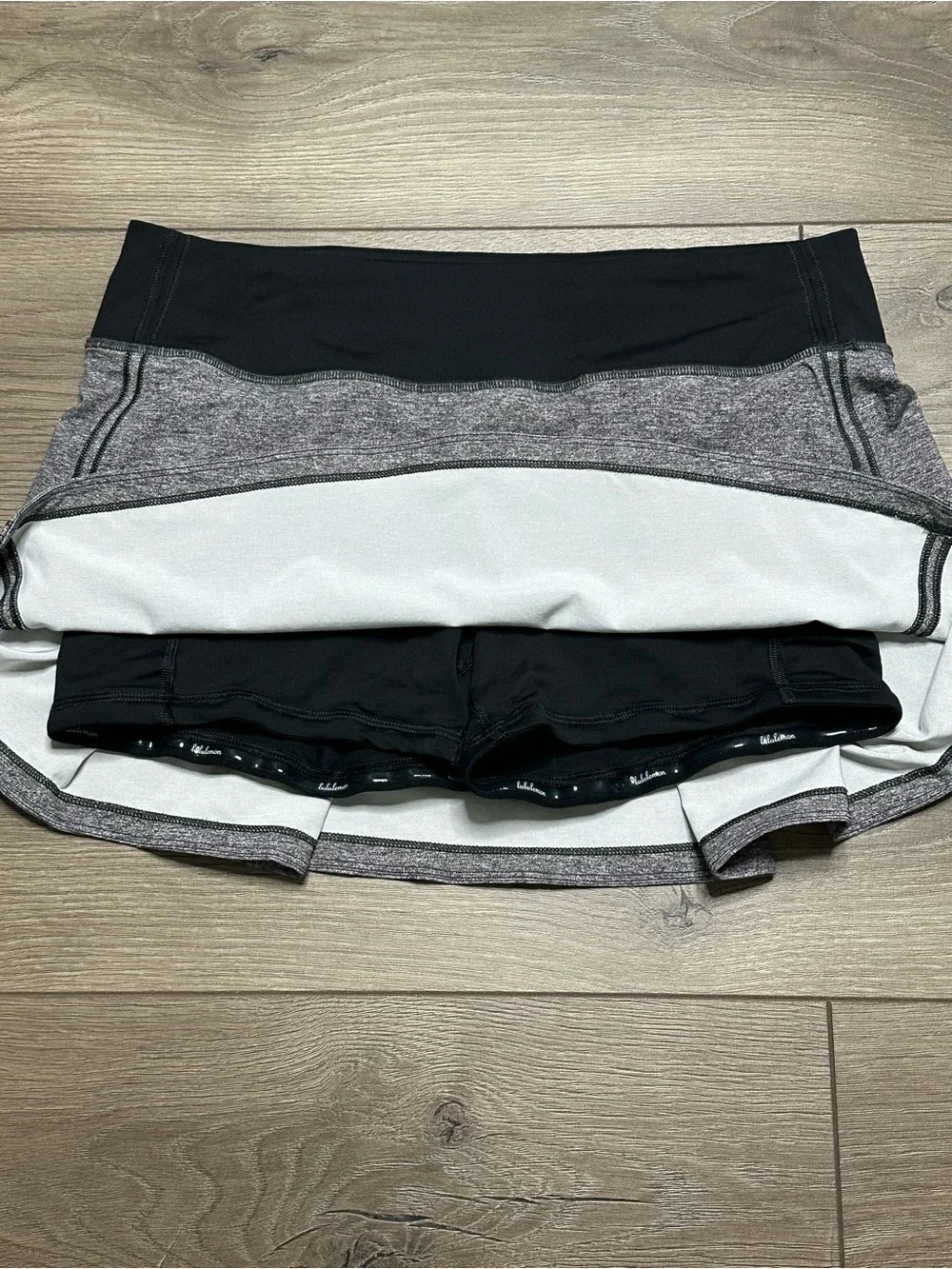 Lululemon Pace Rival Running Skirt Skort Heather Lux Multi Black Size 6